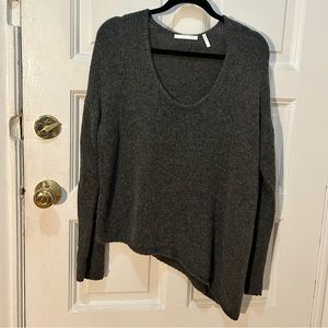 Charcoal gray asymmetric Helmet Lang sweater